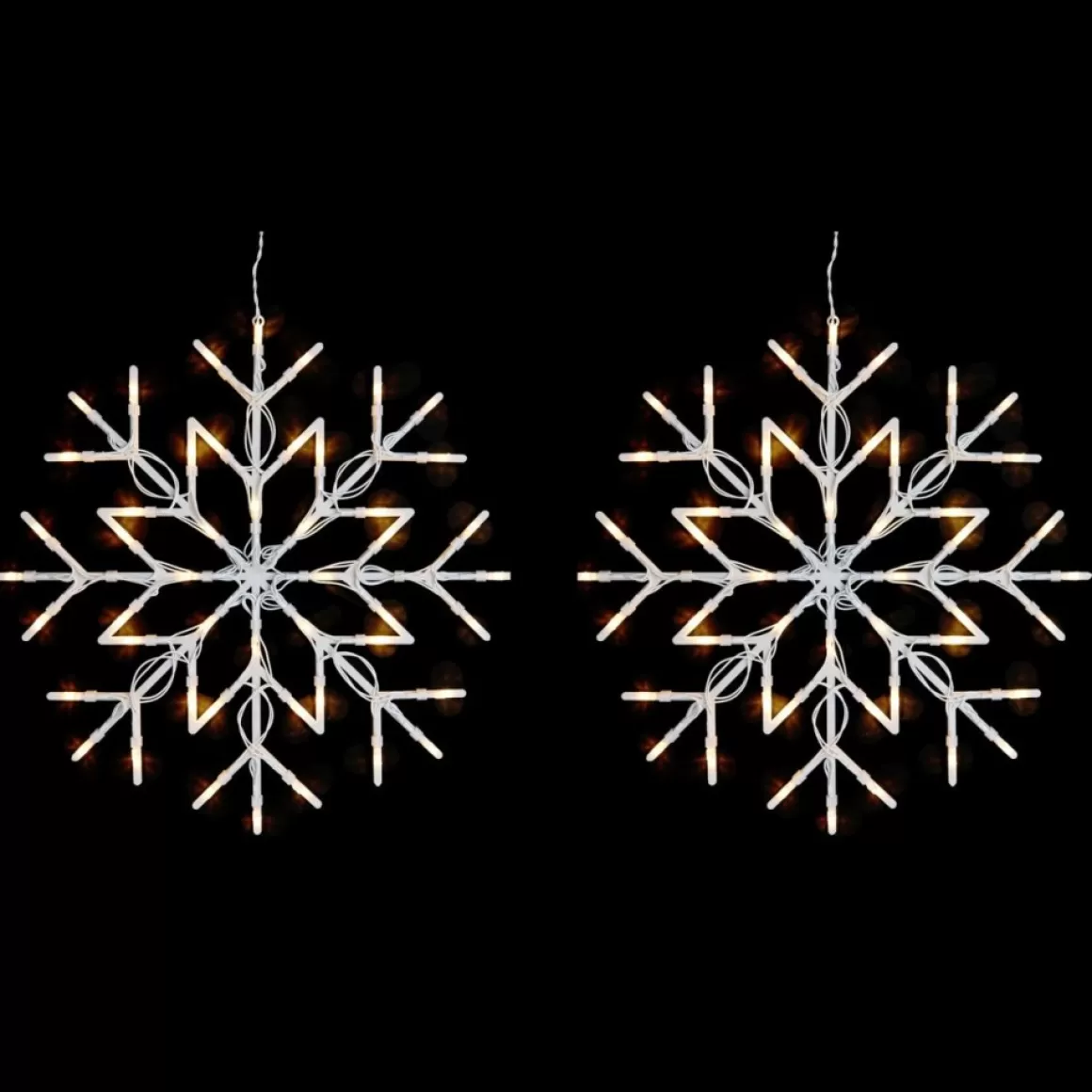 Winter Lane Set Of 2 Twinkle Snowflakes With 6-Hour Timer